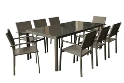 Brico Tuintafels-Macari Tuintafel Aluminium/Glas 200X100X75Cm