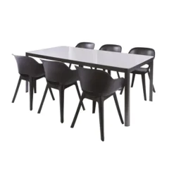 Brico Tuintafels-Macari Tuintafel Aluminium/Glas 200X100X75Cm