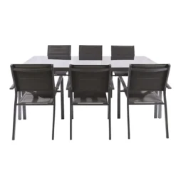 Brico Tuintafels-Macari Tuintafel Aluminium/Glas 200X100X75Cm