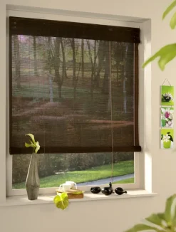 Brico Rolgordijnen-Madeco 7350 Rolgordijn Roll Up Bamboe Chocolate 80 X 180Cm
