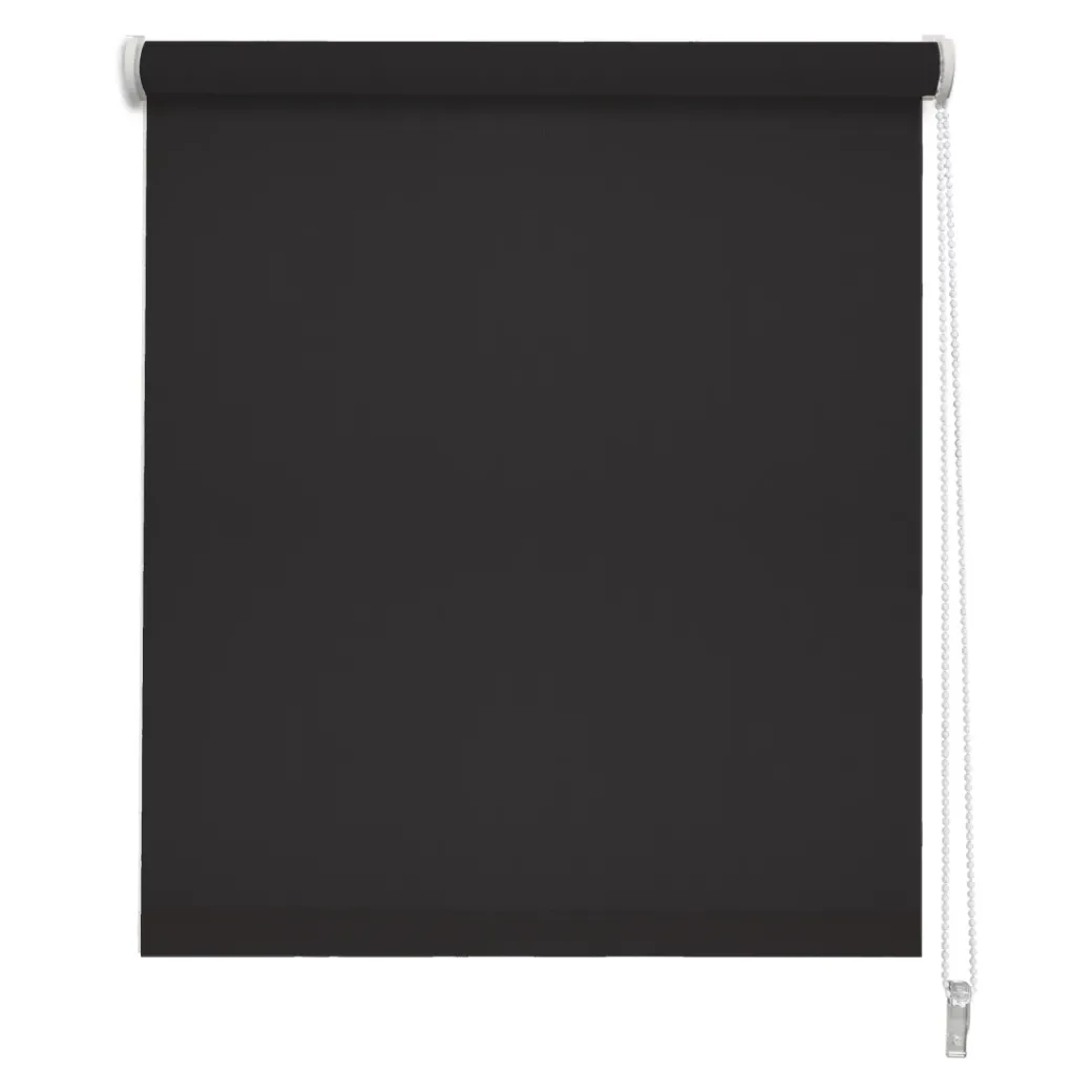 Brico Rolgordijnen-Madeco 1499 Verduisterend Rolgordijn Effen Zwart 120X250Cm