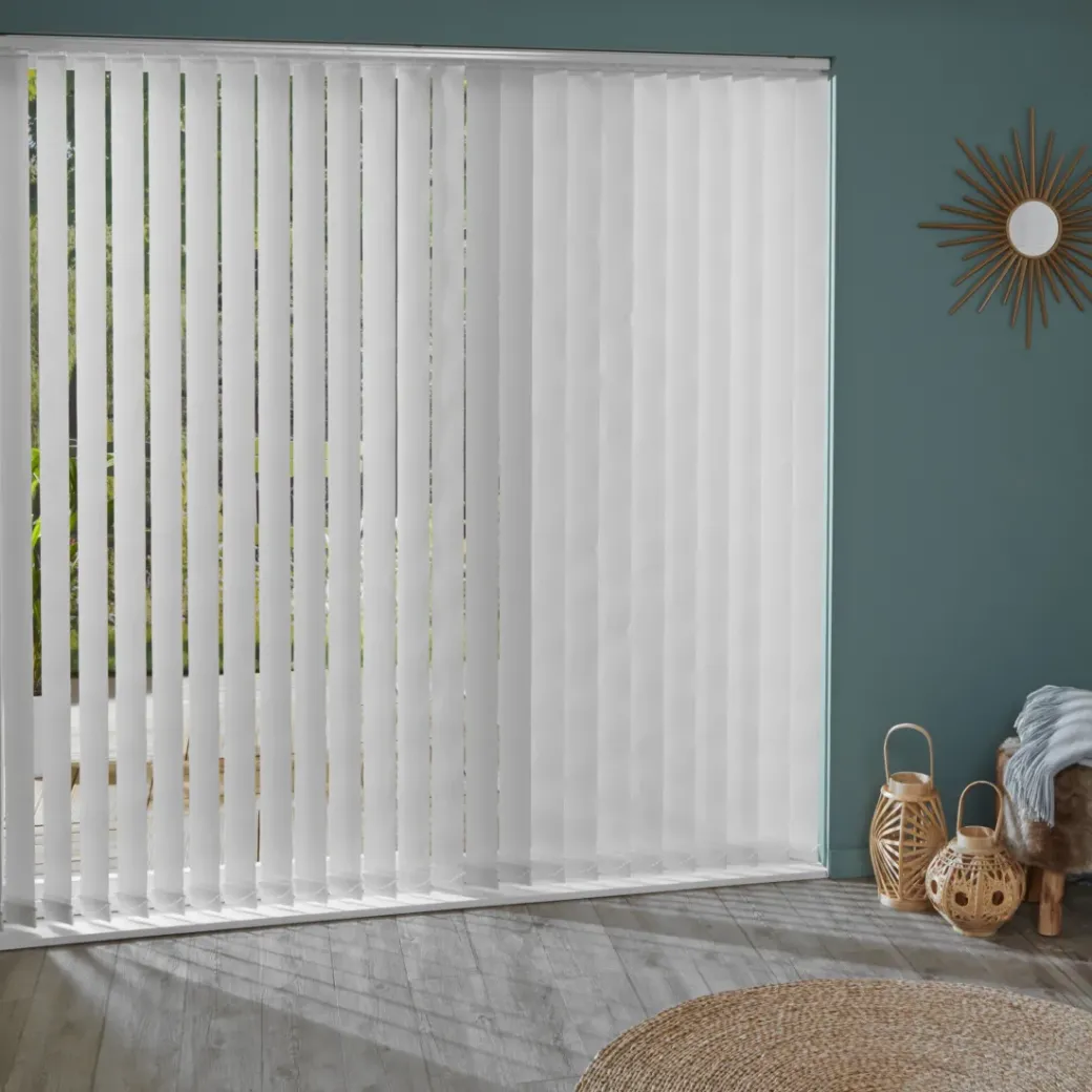 Brico Lamellen-Madeco 3051 Verticale Lamellen 5 Stuks Wit 8,9 X 260 Cm + Rail 150 Cm