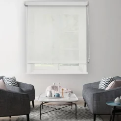 Brico Isolerende Raamdecoratie-Madeco Manueel Lichtdoorlatend Rolgordijn Wit 1791 210X190Cm