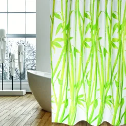 Msv Douchegordijn Bamboo Groen 180Cm|Brico Best