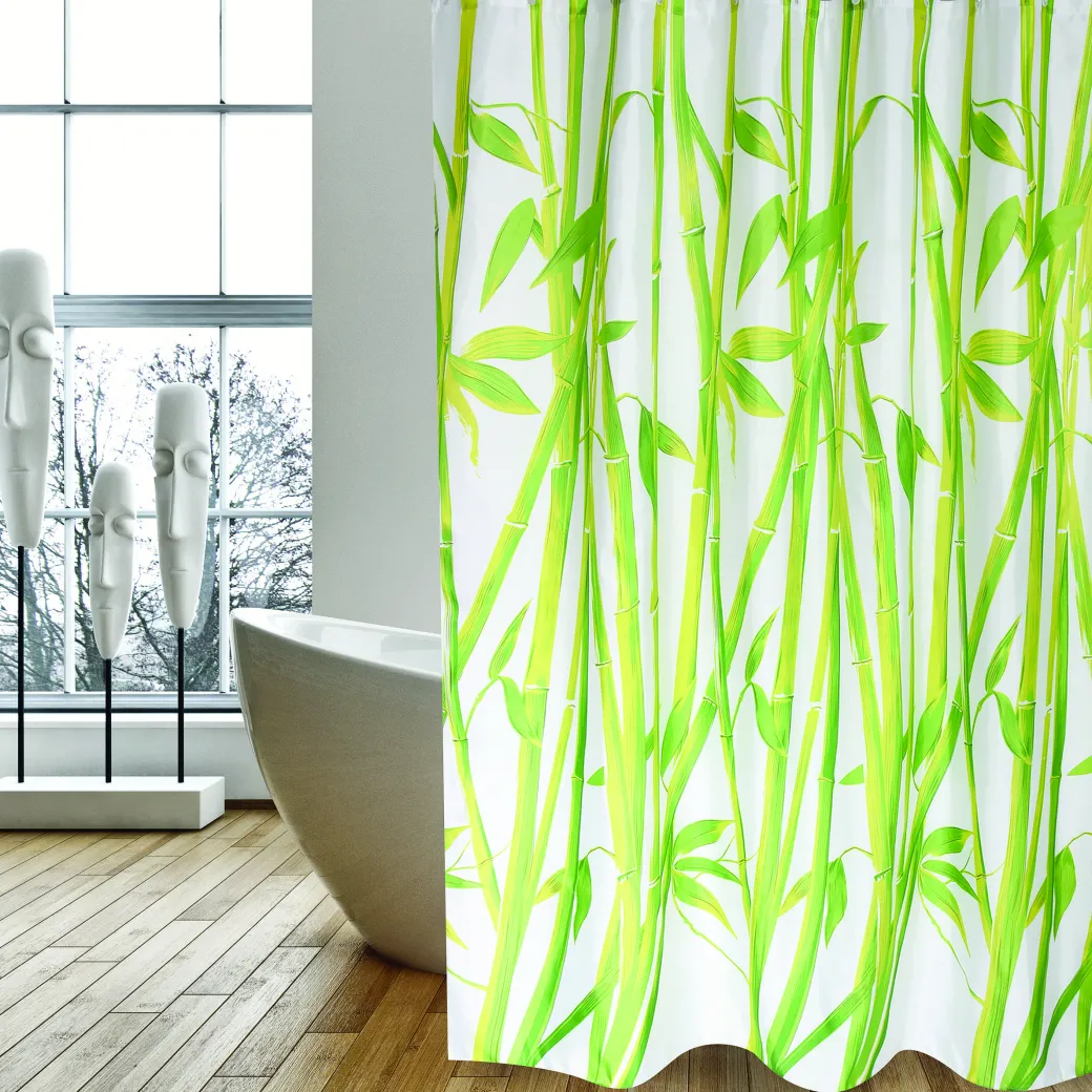 Msv Douchegordijn Bamboo Groen 180Cm|Brico Best
