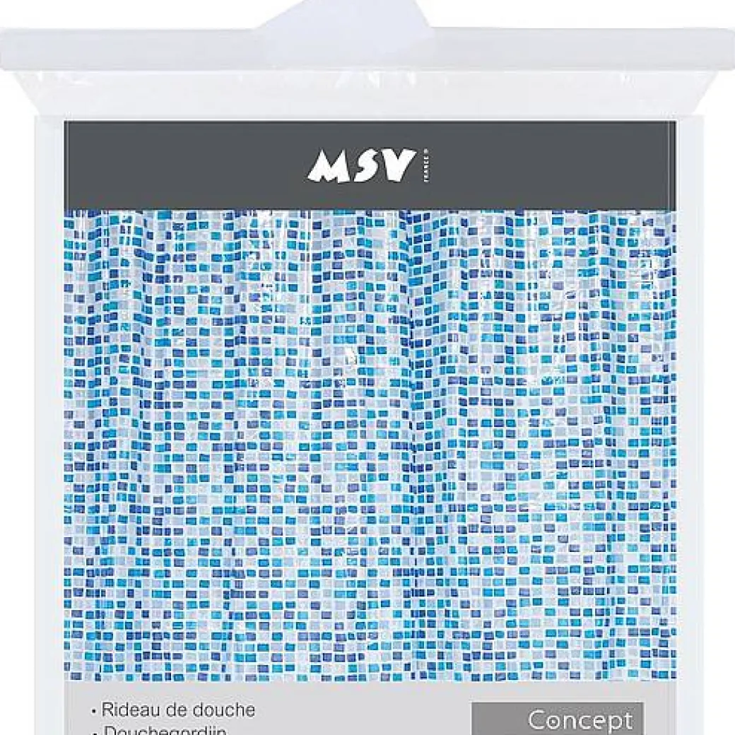 Msv Douchegordijn Concept Blauw 180Cm|Brico Outlet