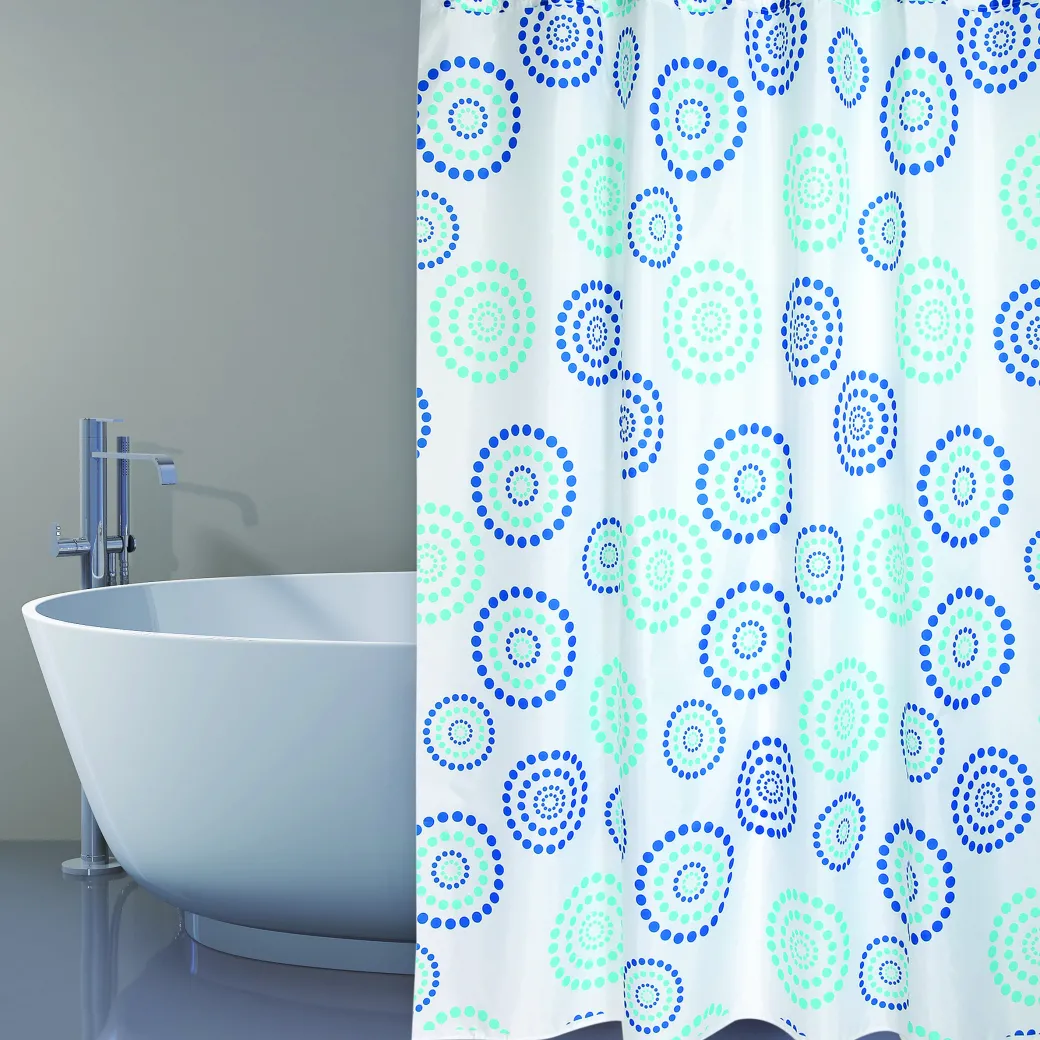 Msv Douchegordijn Dots Blauw 180Cm|Brico Outlet