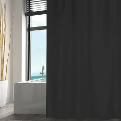 Msv Douchegordijn Polyester 120X200Cm Zwart|Brico New