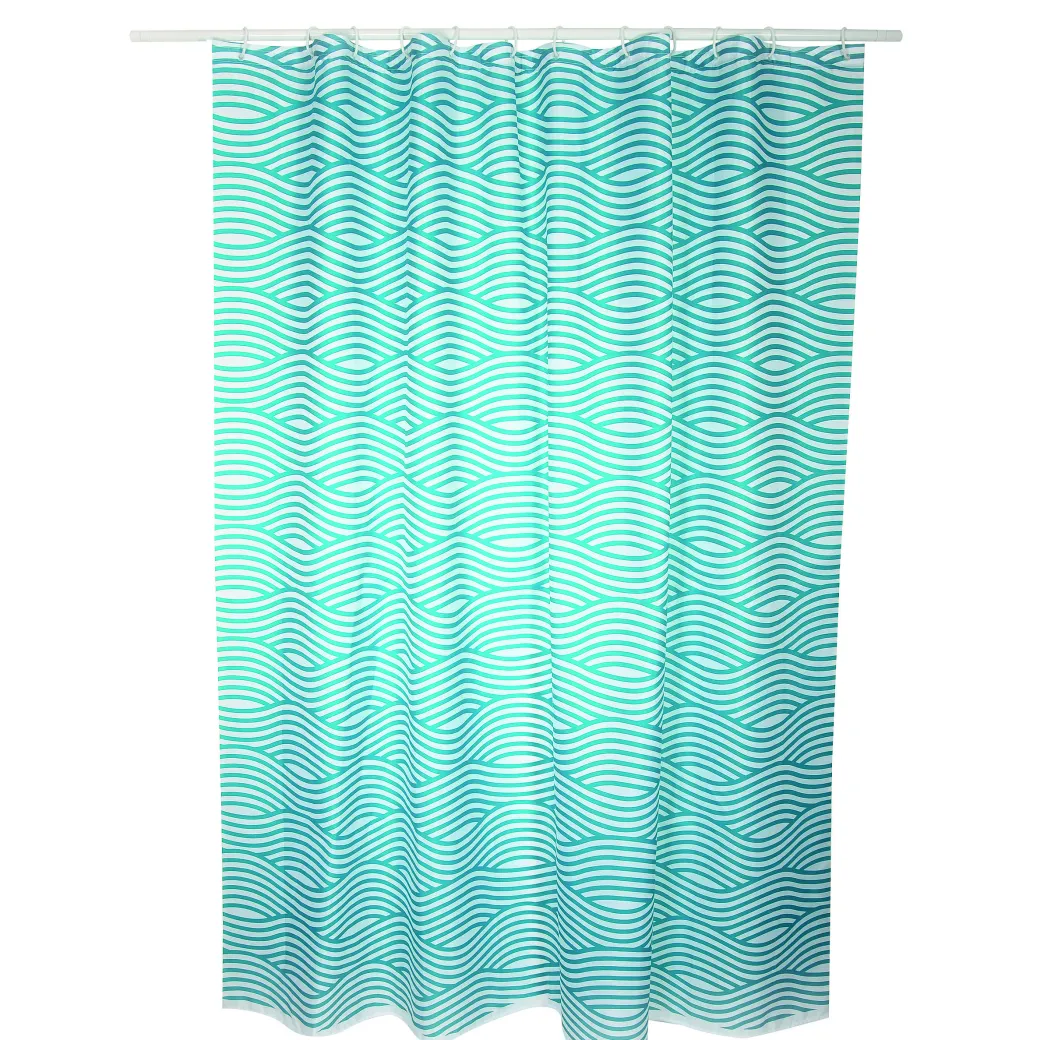 Msv Douchegordijn Wave Blauw 180Cm|Brico Discount