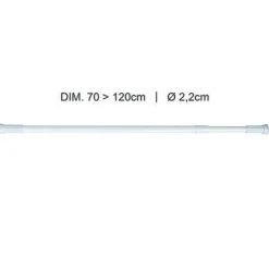 Msv Douchestang 70-120Cm Uitschuifbaar Wit|Brico Discount