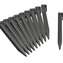 Brico Opsluitbanden & Boordstenen-Nature Grondpennen Voor Tuinborder Polyethyleen Grijs 1,9X1,8X26,7Cm 10 Stuks