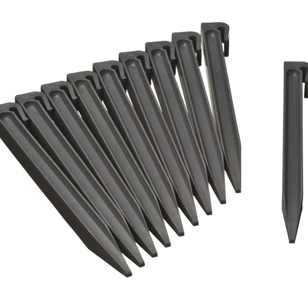 Brico Opsluitbanden & Boordstenen-Nature Grondpennen Voor Tuinborder Polyethyleen Grijs 1,9X1,8X26,7Cm 10 Stuks