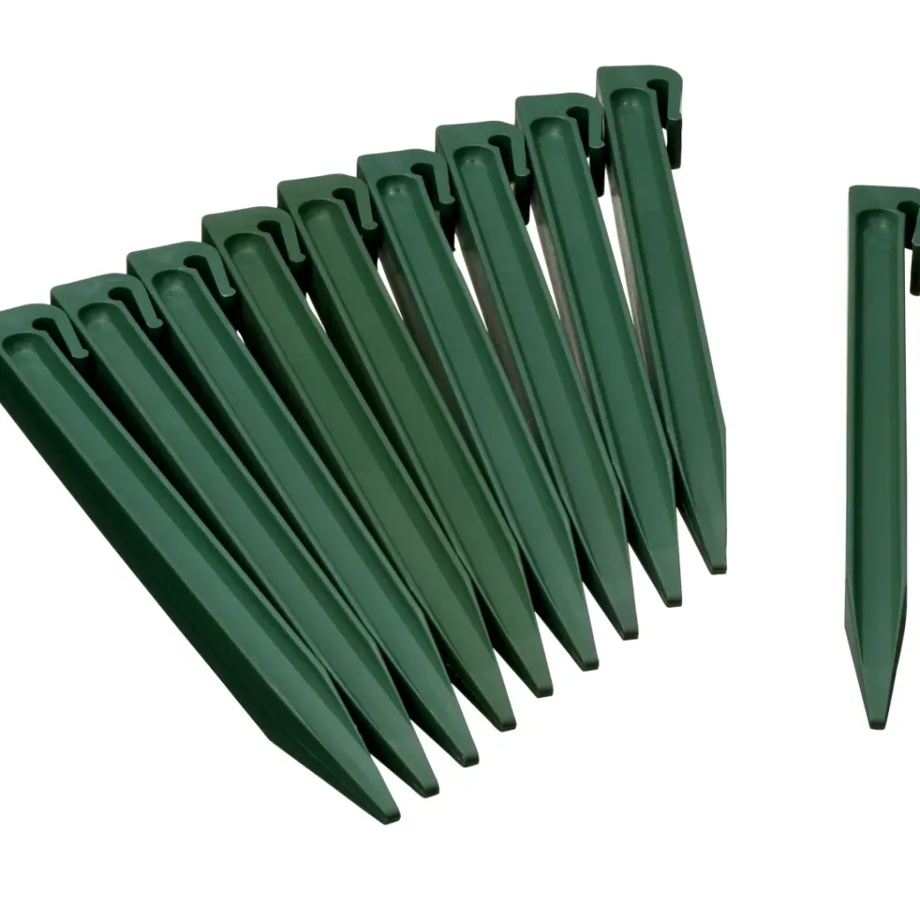 Brico Opsluitbanden & Boordstenen-Nature Grondpennen Voor Tuinborder Polyethyleen Groen 1,9X1,8X26,7Cm 10 Stuks