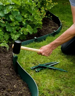 Brico Opsluitbanden & Boordstenen-Nature Grondpennen Voor Tuinborder Polyethyleen Groen 1,9X1,8X26,7Cm 10 Stuks