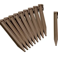 Brico Opsluitbanden & Boordstenen-Nature Grondpennen Voor Tuinborder Polyethyleen Taupe 1,9X1,8X26,7Cm 10 Stuks