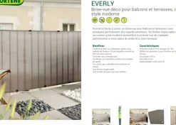 Brico Balkonschermen-Nortene Balkondoek Zichtbelemmering Everly Platinium 1,5X5M