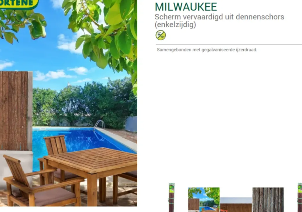 Brico Balkonschermen-Nortene Balkonscherm Milwaukee Bruin 1X3M