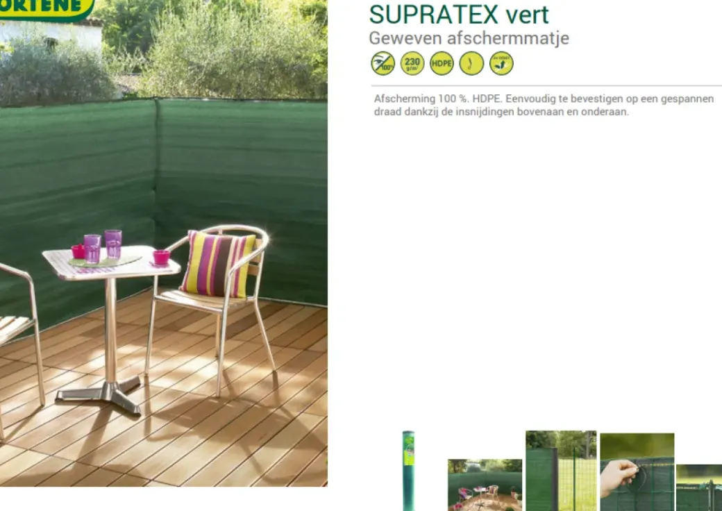 Brico Balkonschermen-Nortene Balkonscherm Supratex Groen 10X1,5M