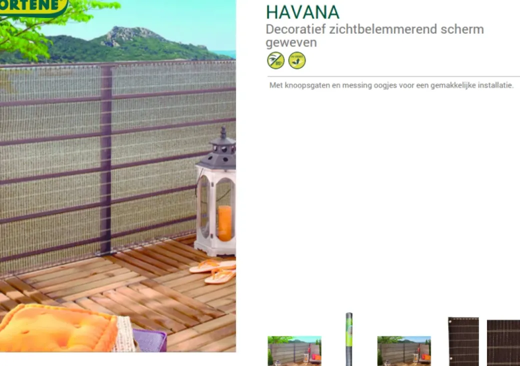 Brico Balkonschermen-Nortene Donkerbruin Privacyscherm Havana 1X5M