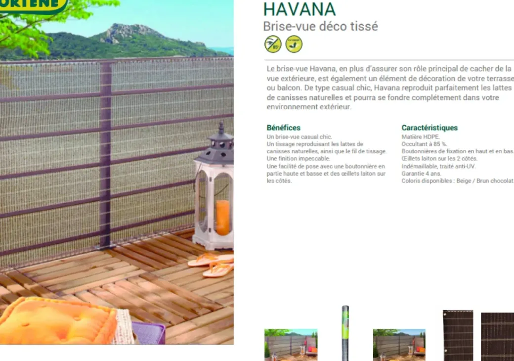 Brico Balkonschermen-Nortene Donkerbruin Privacyscherm Havana 1X5M