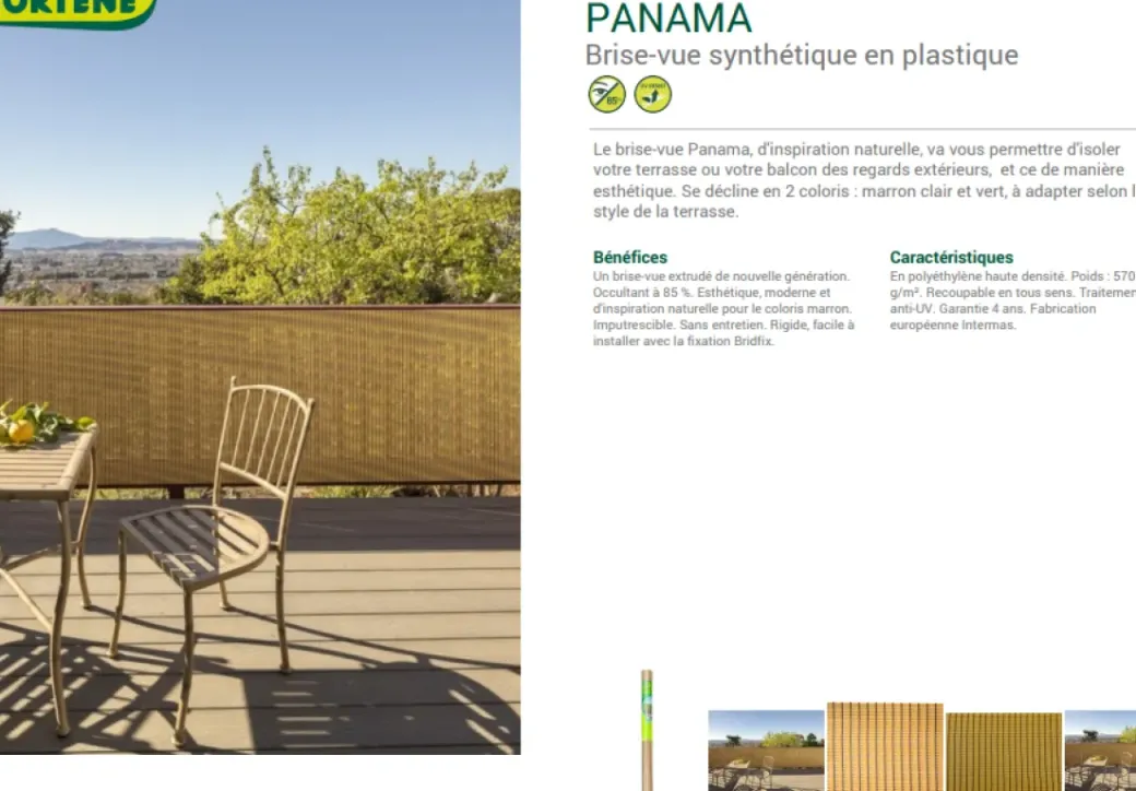 Brico Balkonschermen-Nortene Scherm Panama Groen 1X3M