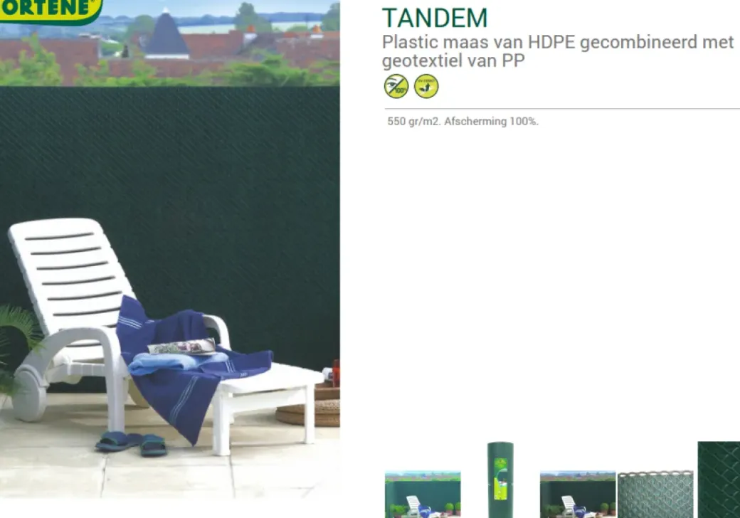 Brico Balkonschermen-Nortene Synthetisch Privacyscherm Tandem Groen 1,5X5M