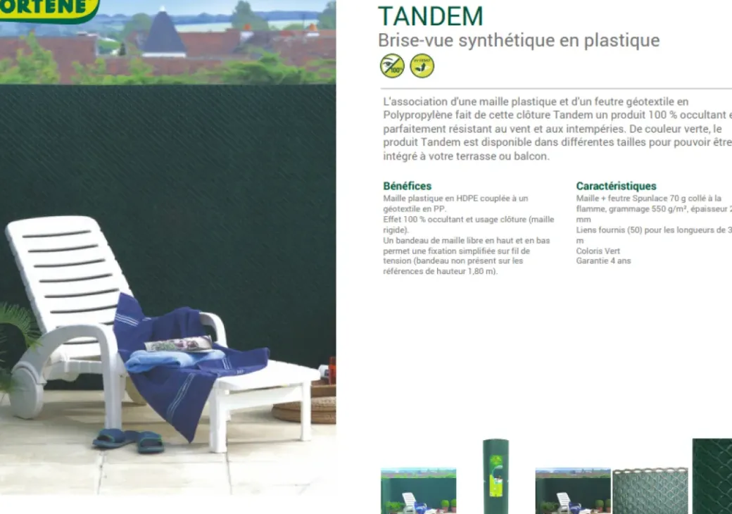 Brico Balkonschermen-Nortene Synthetisch Privacyscherm Tandem Groen 1,5X5M