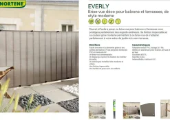 Nortene Tuinscherm Everly Grijs 1X5M|Brico Online