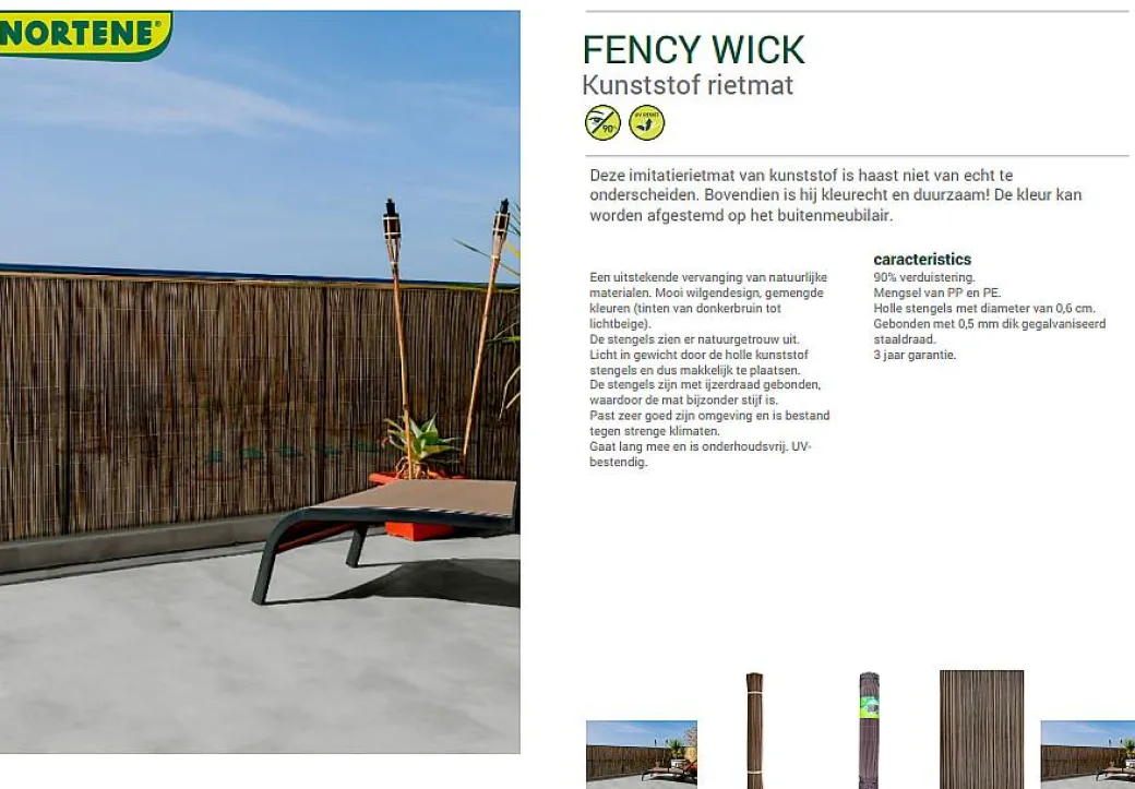 Nortene Tuinscherm Fency Antraciet 1,5X3M|Brico Best