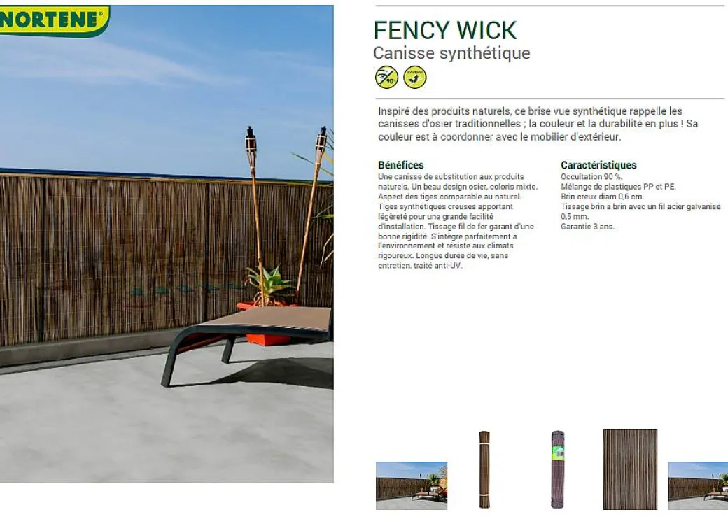 Nortene Tuinscherm Fency Antraciet 1,5X3M|Brico Best