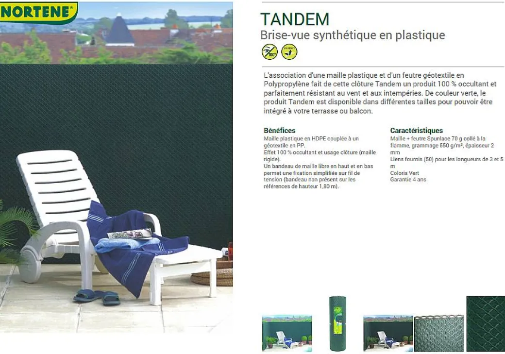 Nortene Tuinscherm Plastic Groen 1X3M|Brico Hot