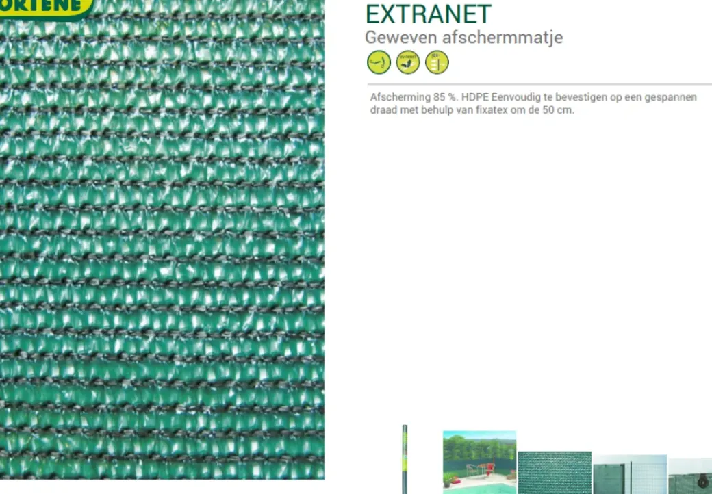 Brico Balkonschermen-Nortene Zichtdoek Zichtbelemmering Extranet Groen 1,5X10M
