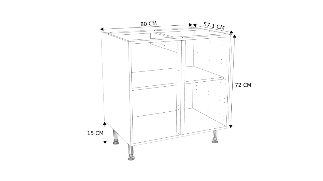 Onderkast Keuken Modulo Wit 80Cm|Brico Online