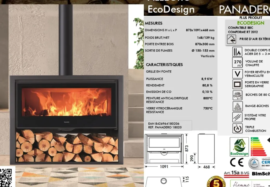 Brico Houtkachels<Panadero Houtkachel Allegro Ecodesign 8,9Kw