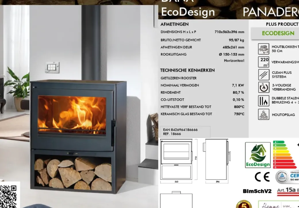Brico Houtkachels<Panadero Houtkachel Dana Ecodesign 7,1Kw