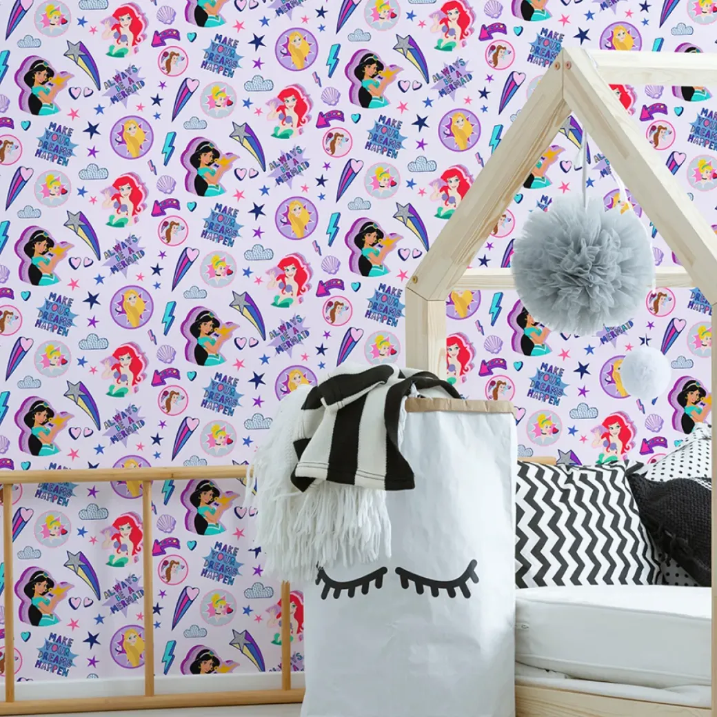 Brico Behang Kinderkamer-Papierbehang Princess Badges