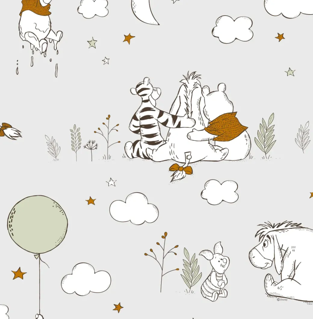 Brico Behang Kinderkamer-Papierbehang Winnie The Pooh Up, Up And Away