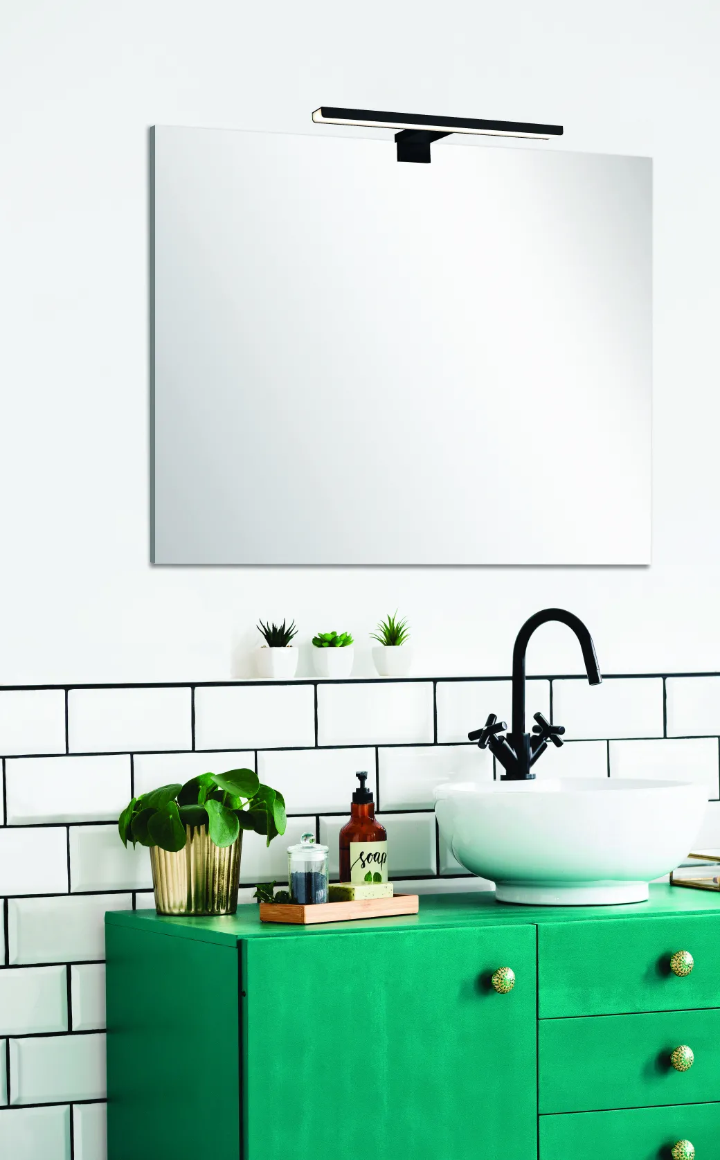 Parma Ledverlichting Spiegel 30Cm Zwart|Brico Hot