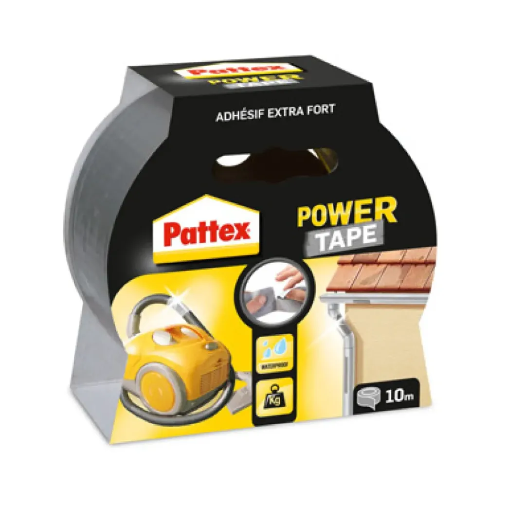 Brico Technische Tape-Pattex Afplaktape 'Power Tape' Grijs 10M