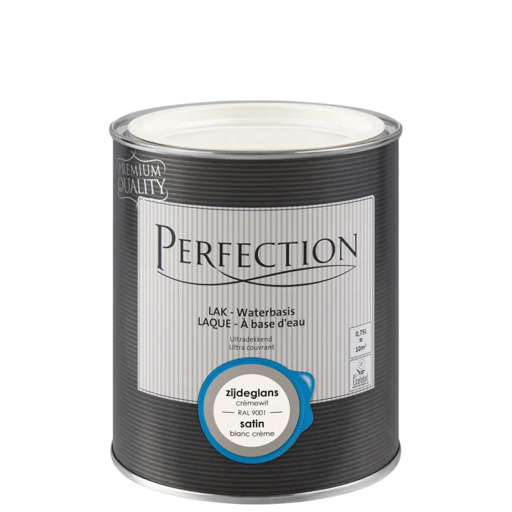 Brico Lakken-Perfection Lak Ultradekkend Zijdeglans Cremewit Ral 9001 750Ml