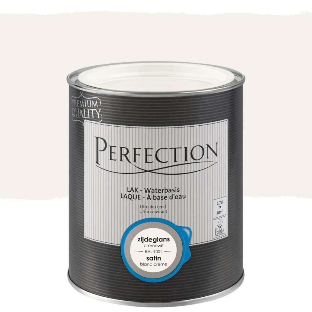 Brico Lakken-Perfection Lak Ultradekkend Zijdeglans Cremewit Ral 9001 750Ml