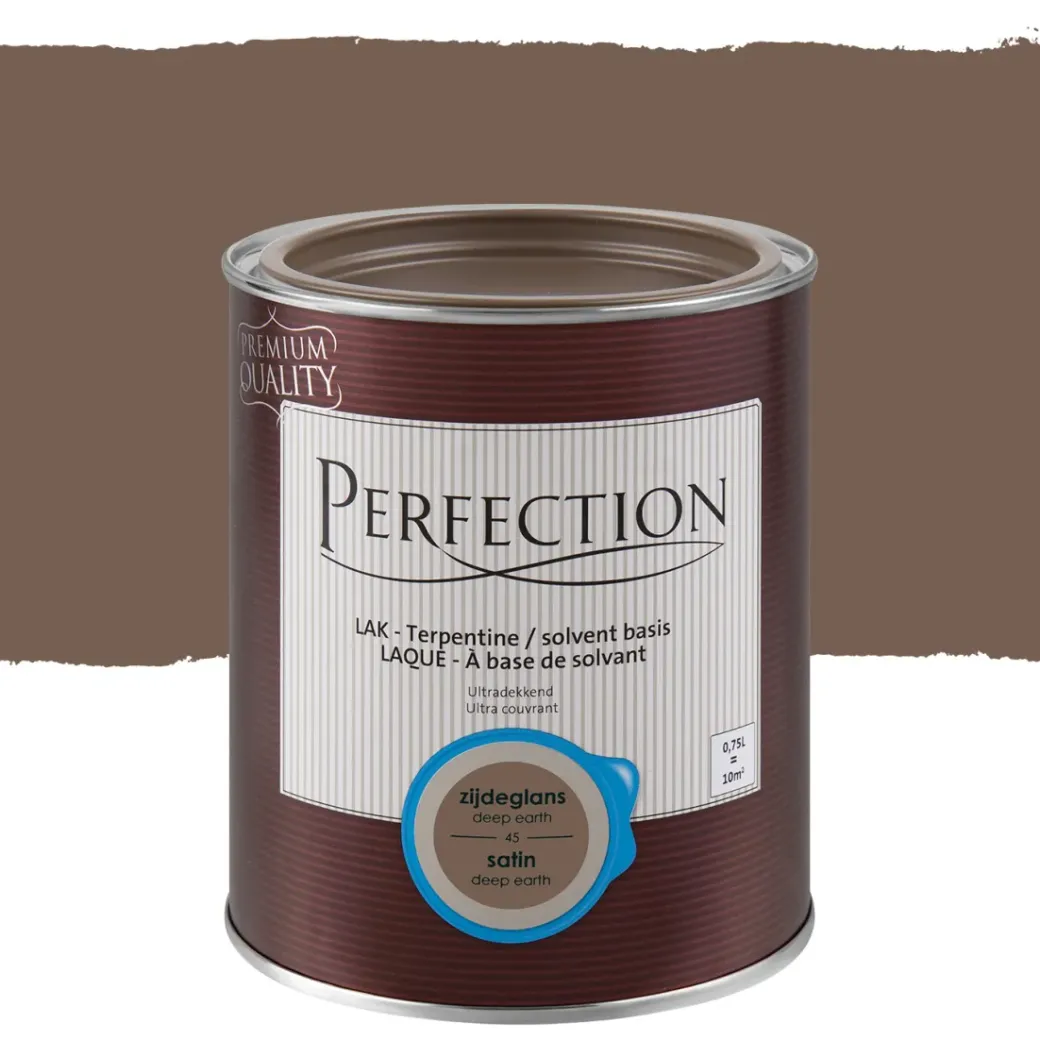 Brico Lakken-Perfection Lak Ultradekkend Zijdeglans Terpentine Basis Deep Earth 750Ml