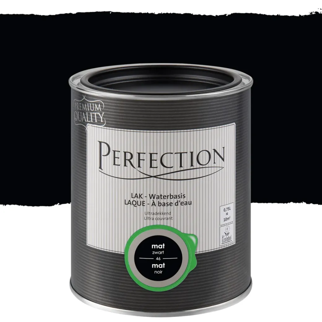 Brico Lakken-Perfection Lak Ultradekkend Mat Zwart 750Ml