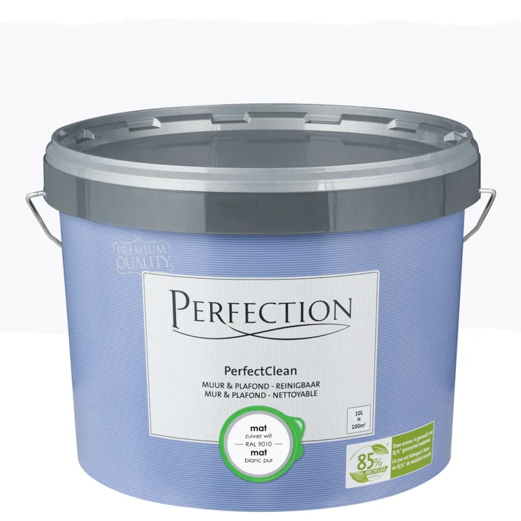 Brico Muurverf-Perfection Muurverf Perfectclean Muur & Plafond Mat Ral9010 10L