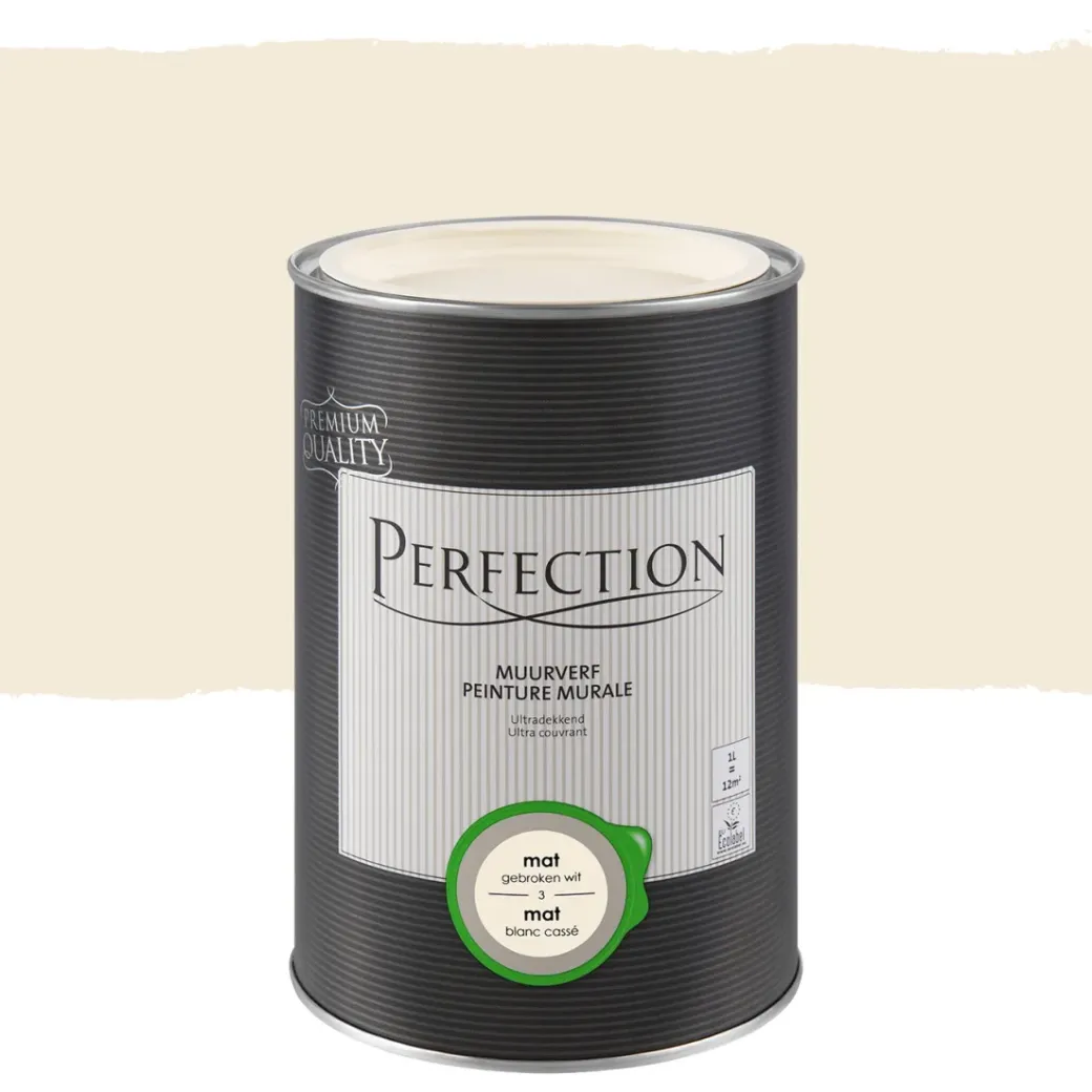 Brico Muurverf-Perfection Muurverf Ultradekkend Mat Gebroken Wit 1L