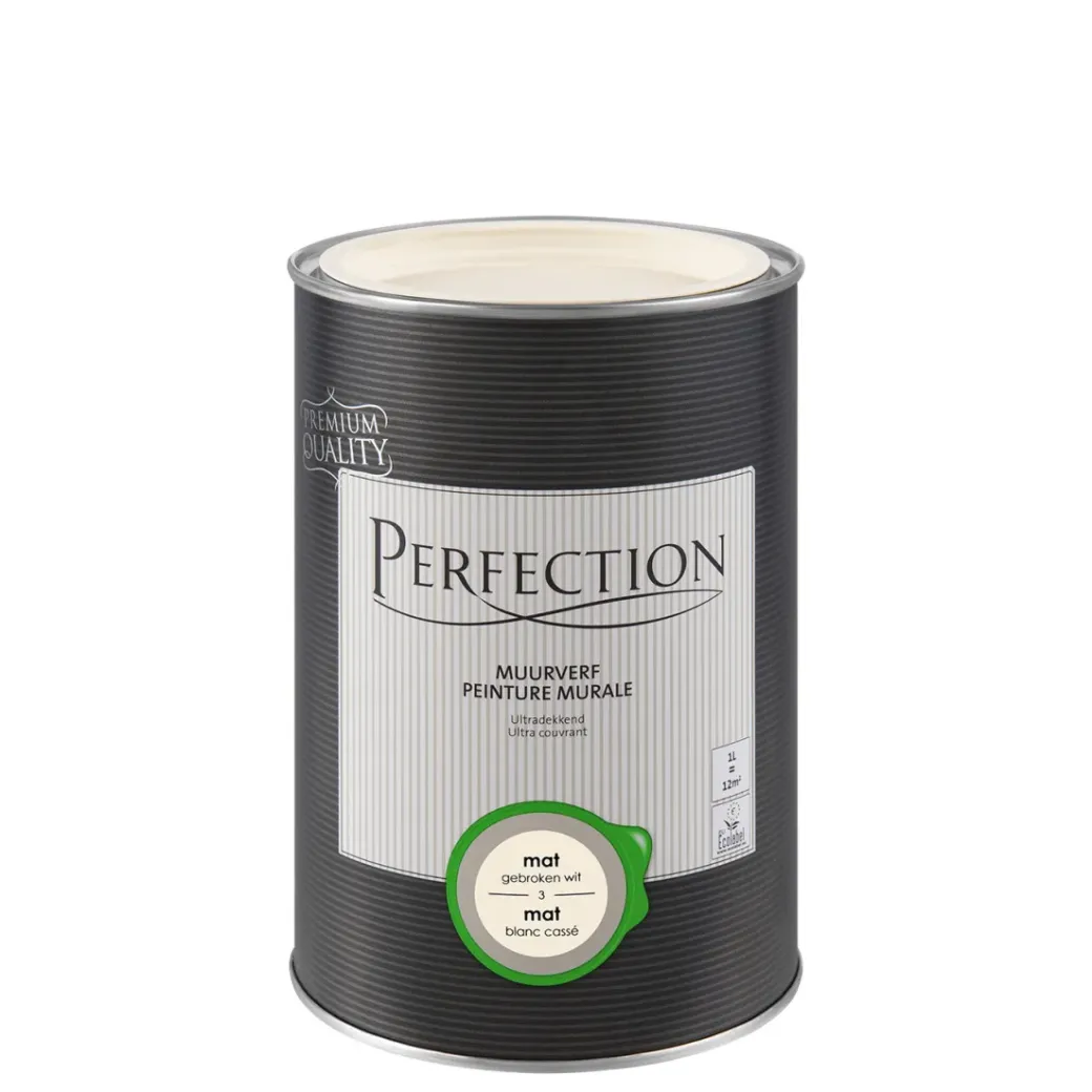 Brico Muurverf-Perfection Muurverf Ultradekkend Mat Gebroken Wit 1L