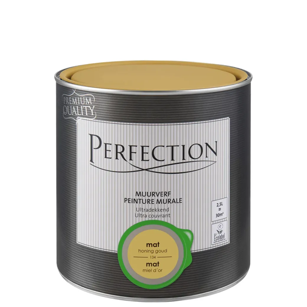 Brico Muurverf-Perfection Ultradekkende Muurverf Honinggoud Mat 2,5L