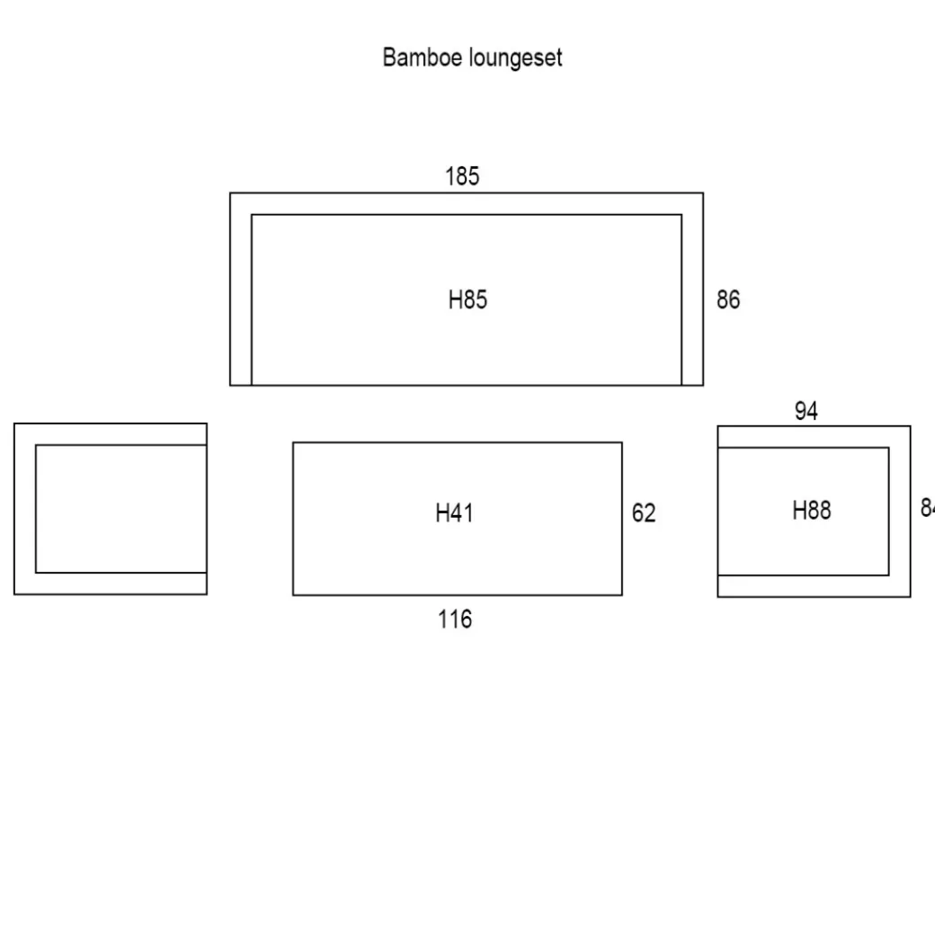 Brico Loungesets-Persoon Exotan Bamboe Loungeset - Natural Finish
