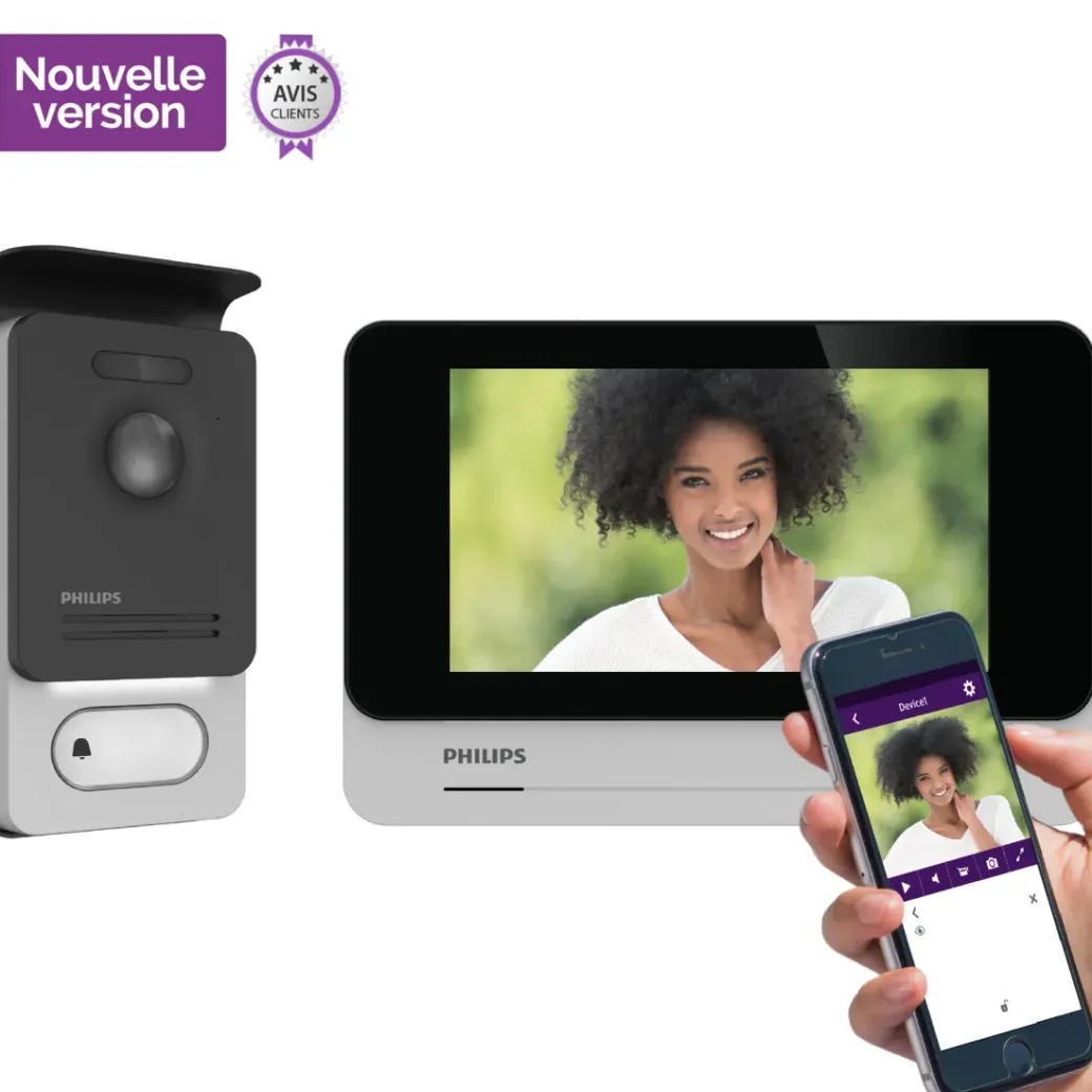 Brico Deurbellen-Philips Videointercom Welcomeeye Connect2 Touchscreen 130° Kijkhoek