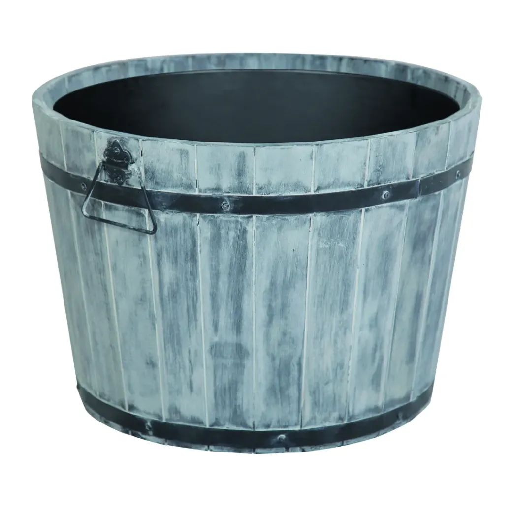 Brico Plantenpotten En -Bakken-Plantenbak Acaciahout Rond O46Cm Grijs